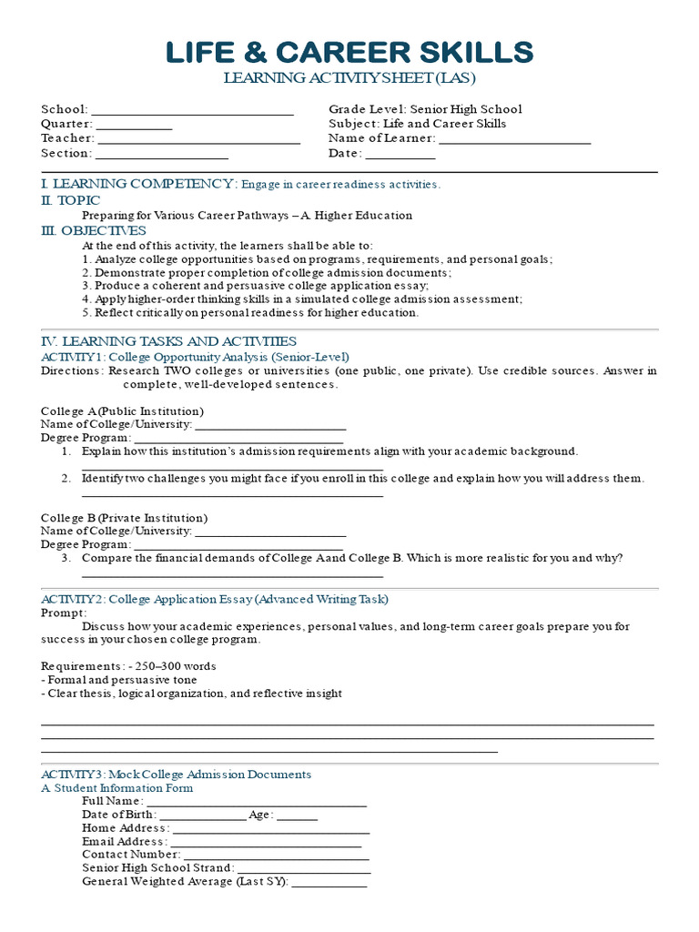 LCS 4Qtr Booklet 2 | PDF | Critical Thinking