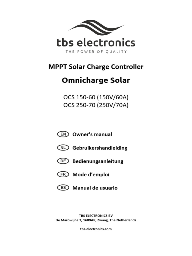 OCS-60-70 User Manual Rev1endfs | PDF | Battery Charger | Photovoltaics