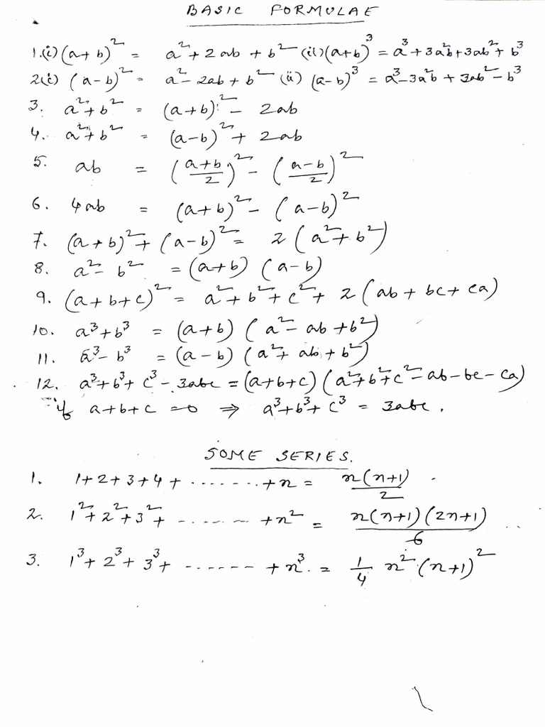 Basic Formulae | PDF