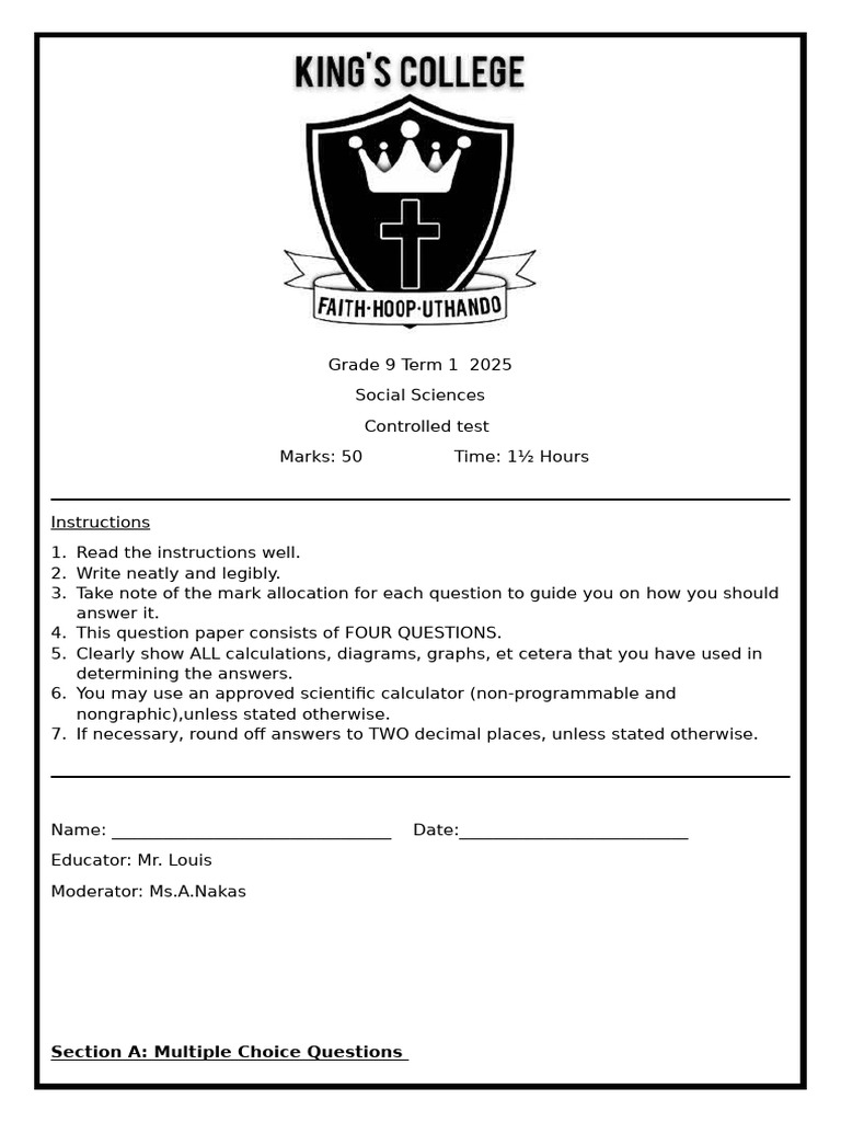 GR 9 SS Controlled Test 2025 | PDF | Nazi Germany | German Resistance ...
