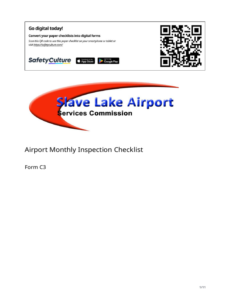 Airport Monthly Inspection Checklist | PDF | Airport | Aviation