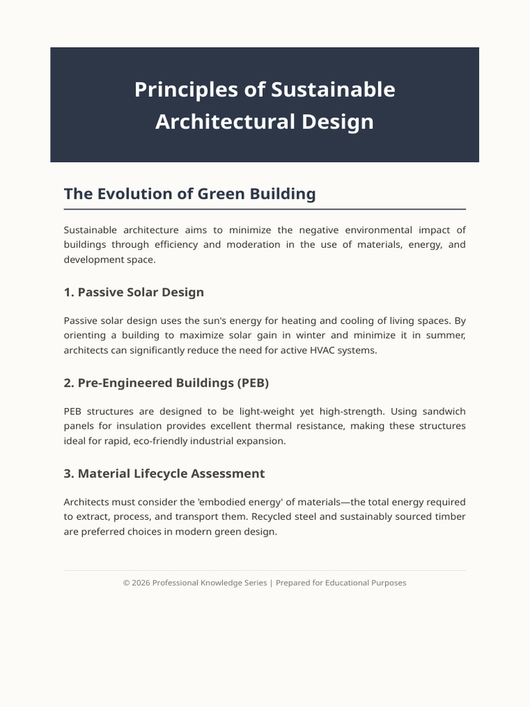 Sustainable Architectural Design | PDF