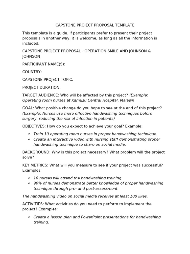 Capstone Project Proposal Template - Copy | PDF
