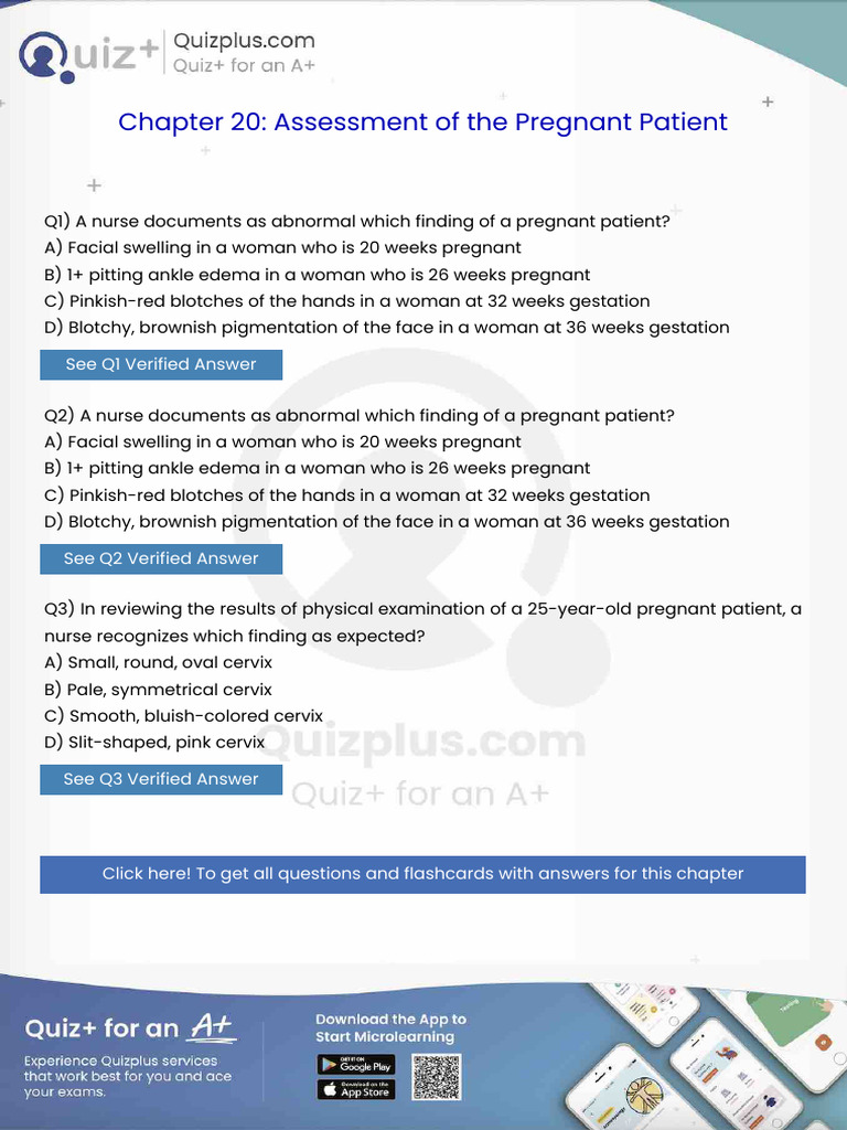 A Nurse Documents as Abnormal Which Finding of a Pregnant Patient | PDF ...