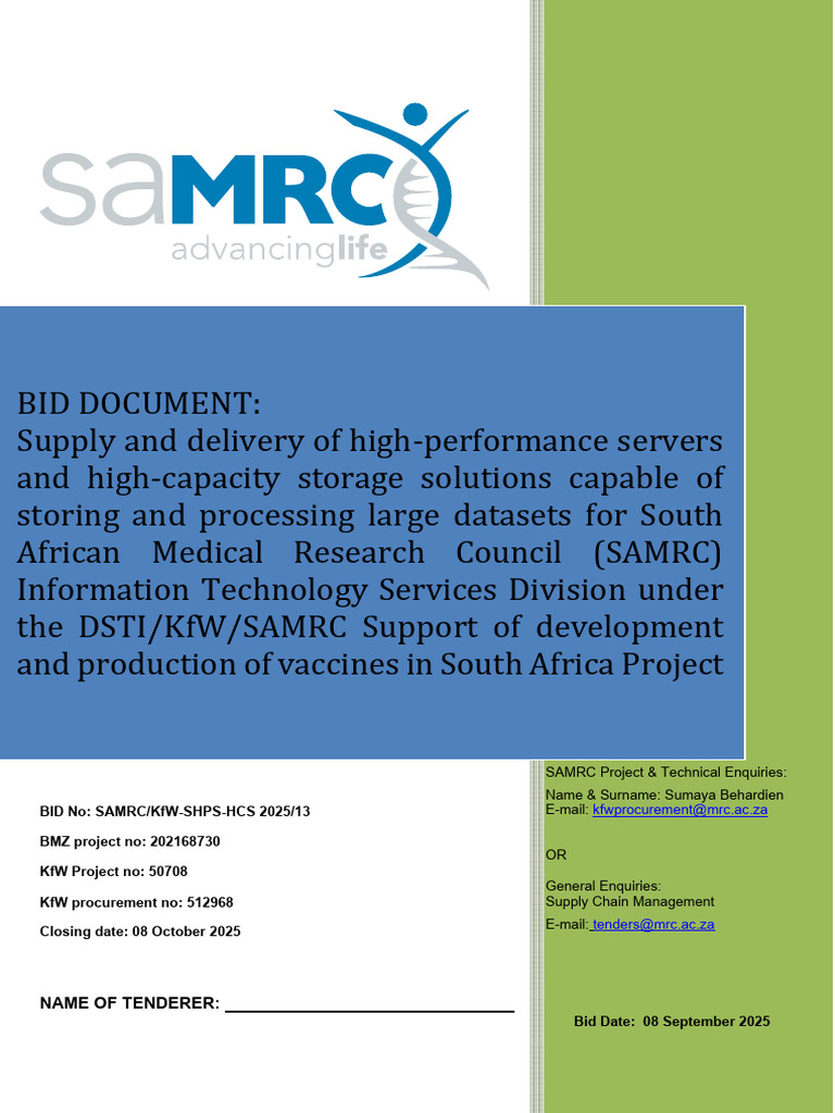 Supply and Delivery of Server Solution to SAMRC ITSD | PDF | Dumping ...