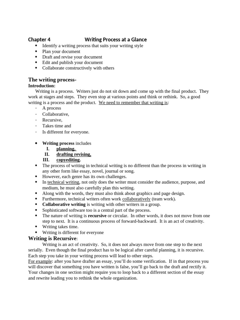 Chapter 4 Writing Process _1 | PDF | Human Communication | Writing