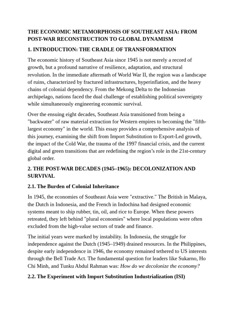 The Economic Metamorphosis of Southeast Asia | PDF | Southeast Asia ...