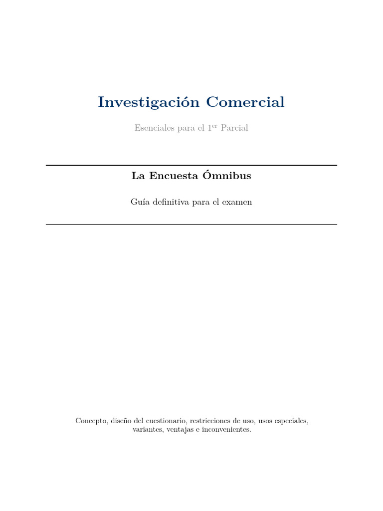 InvCom Encuesta Ómnibus | PDF | Cuestionario | Metodología de encuesta