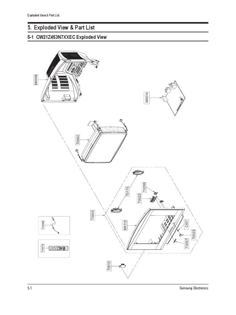CW 21 Z-453 N--S16G-P Exploded View & Part List | Display Technology