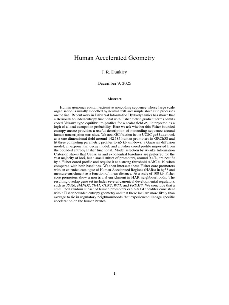 Human Accelerated Geometry | PDF | Promoter (Genetics) | Chromatin