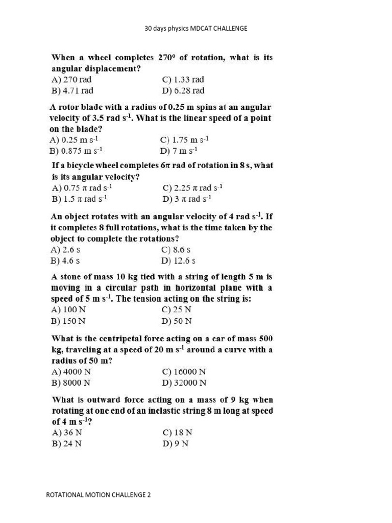 Rotational Motion Challenge 3 | PDF