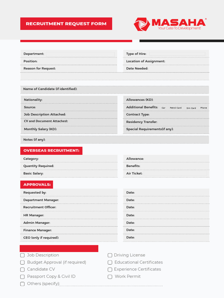 Updated Recruitment Request Form | PDF
