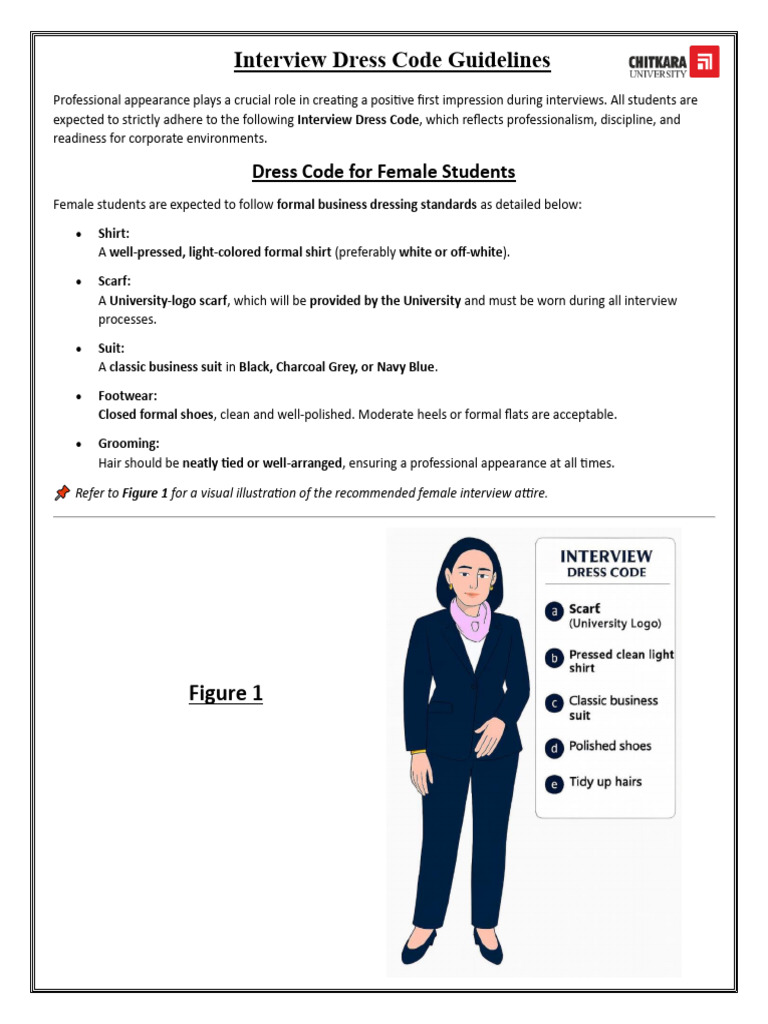 Interview Dress Code Guidelines_Chitkara University | PDF | Clothing ...