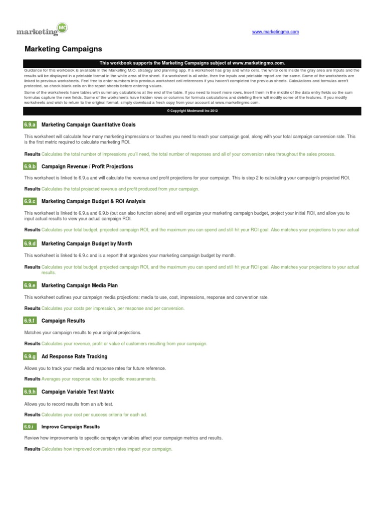 6.9 Marketing Campaigns | PDF