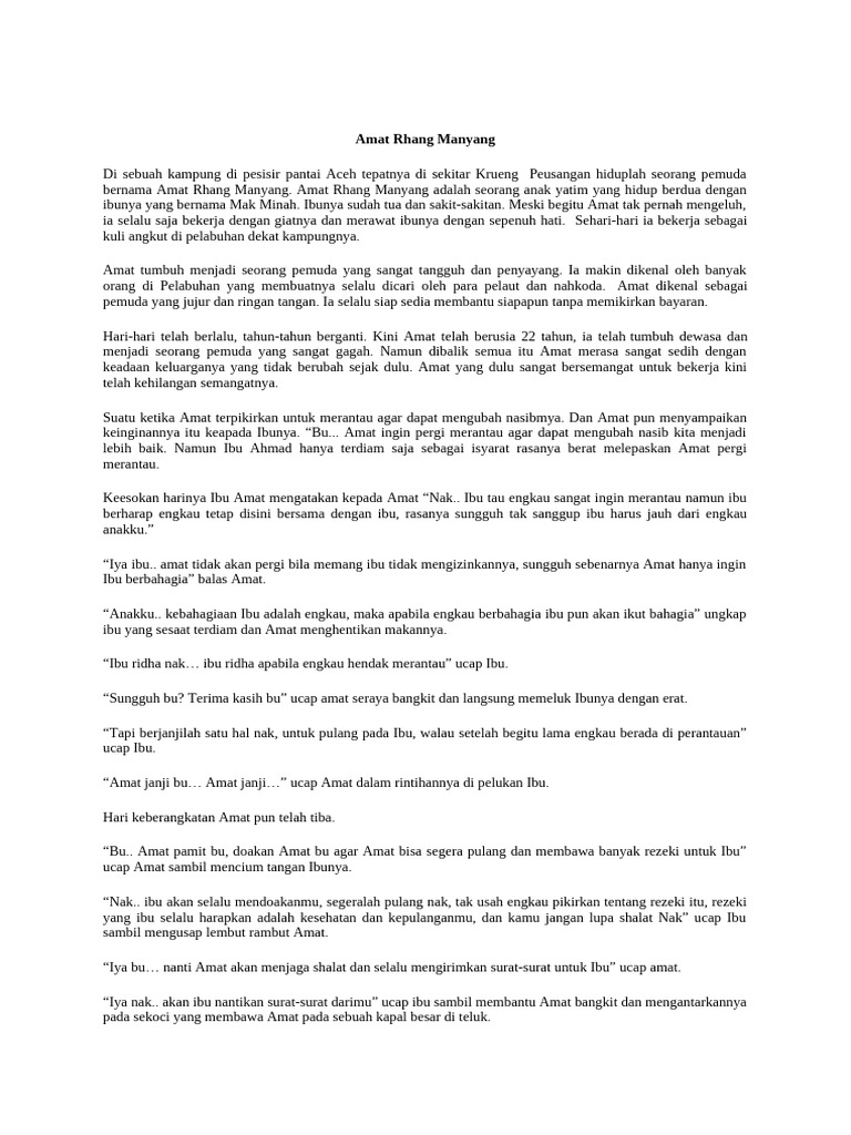 Amat Rhang Manyang | PDF
