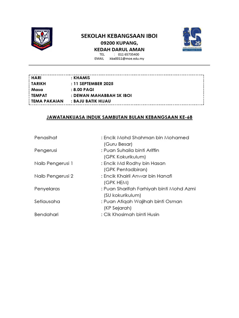 Ajk Majlis Penutup Merdeka 2025 | PDF