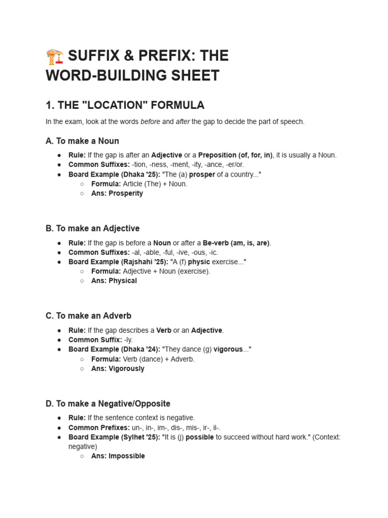 suffix prefix and connectors | PDF | Adverb | Adjective