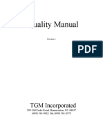 Quality Manual: TGM Incorporated