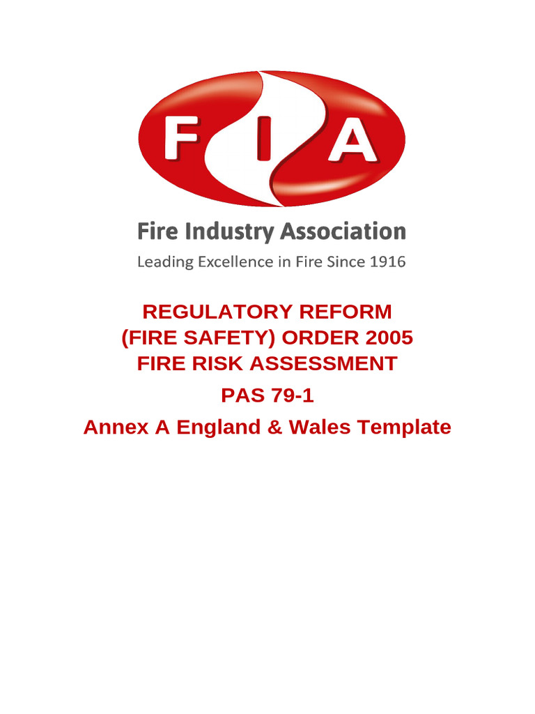 PAS 79-1-2020 Annex a England Wales FRA FIA | PDF | Fire Safety | Risk