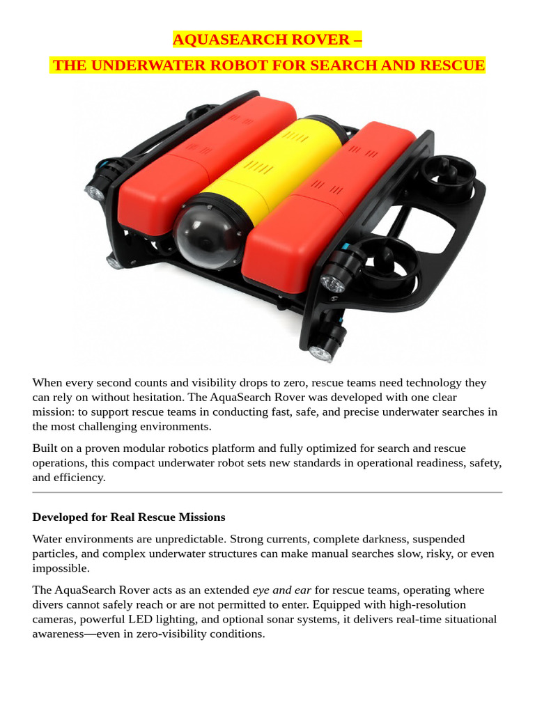 Aquasearch Rover – | PDF | Underwater Diving