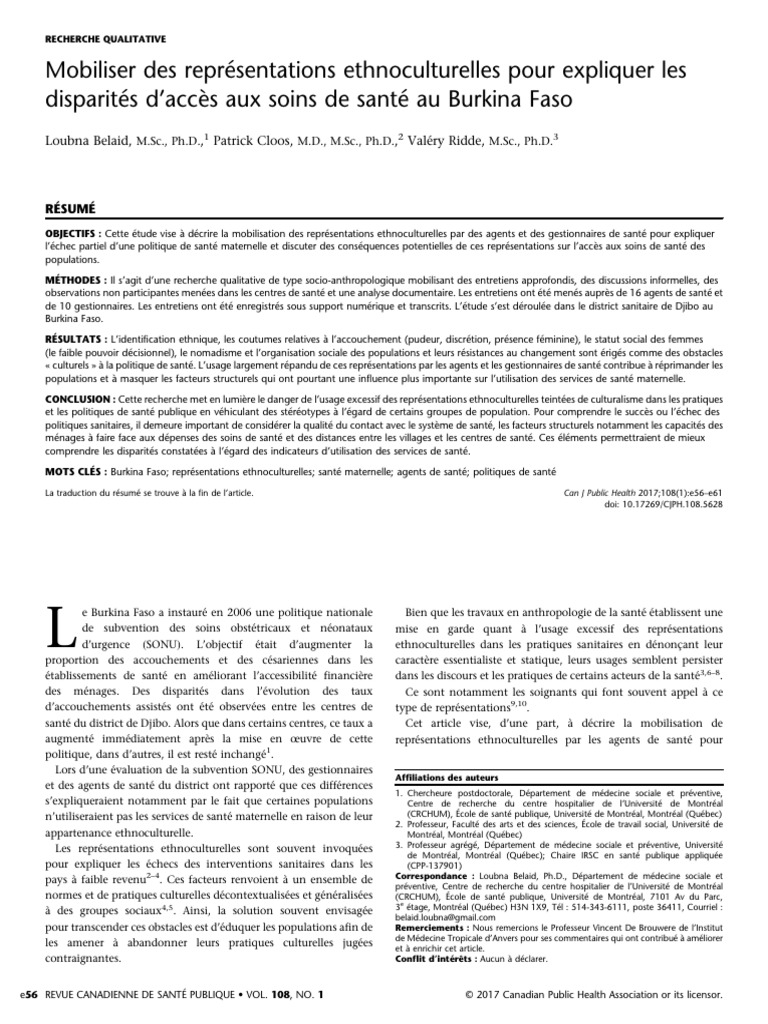 Mobiliser Des Représentations Ethnoculturelles Pour Expliquer Les | PDF ...