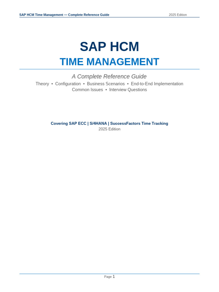 SAP HCM Time Management Book | PDF | Calendar | Payroll