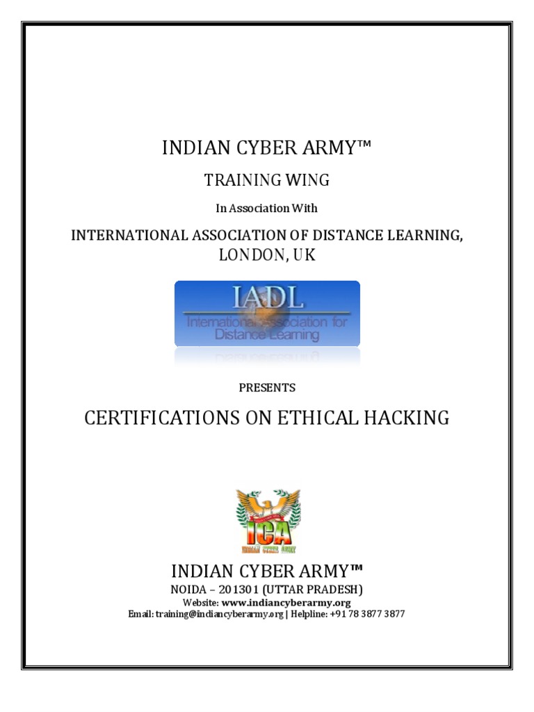 Indian Cyber Army Training Information Brochure | PDF | Security Hacker