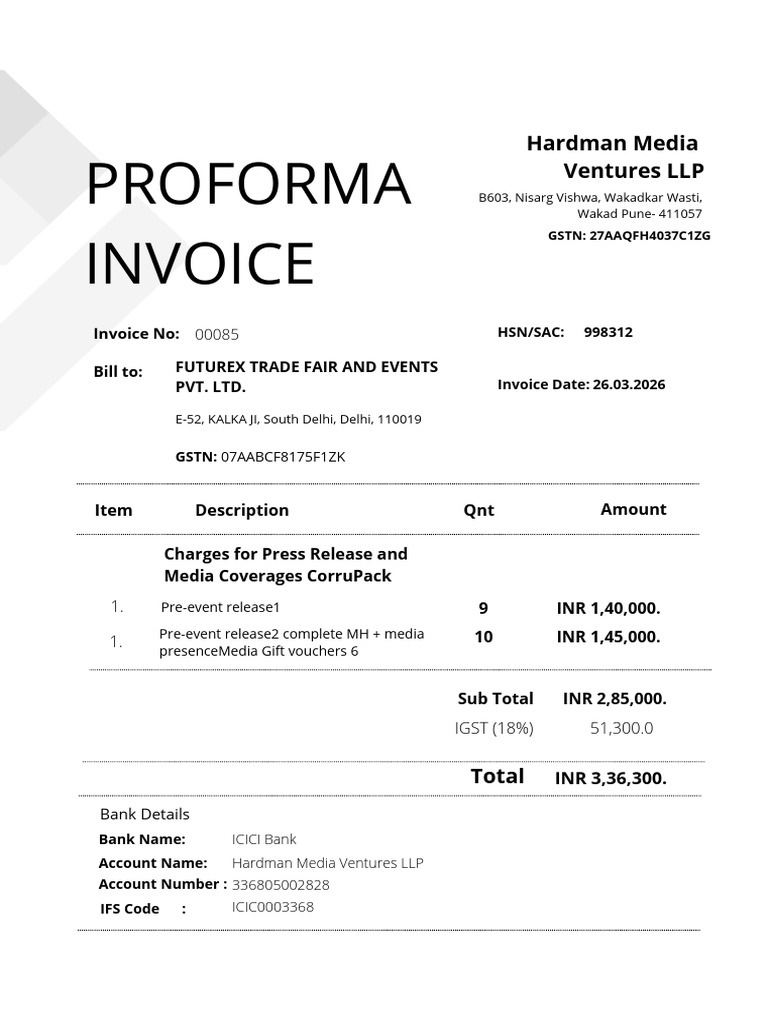 CorruPACK PR Invoice_260326 | PDF