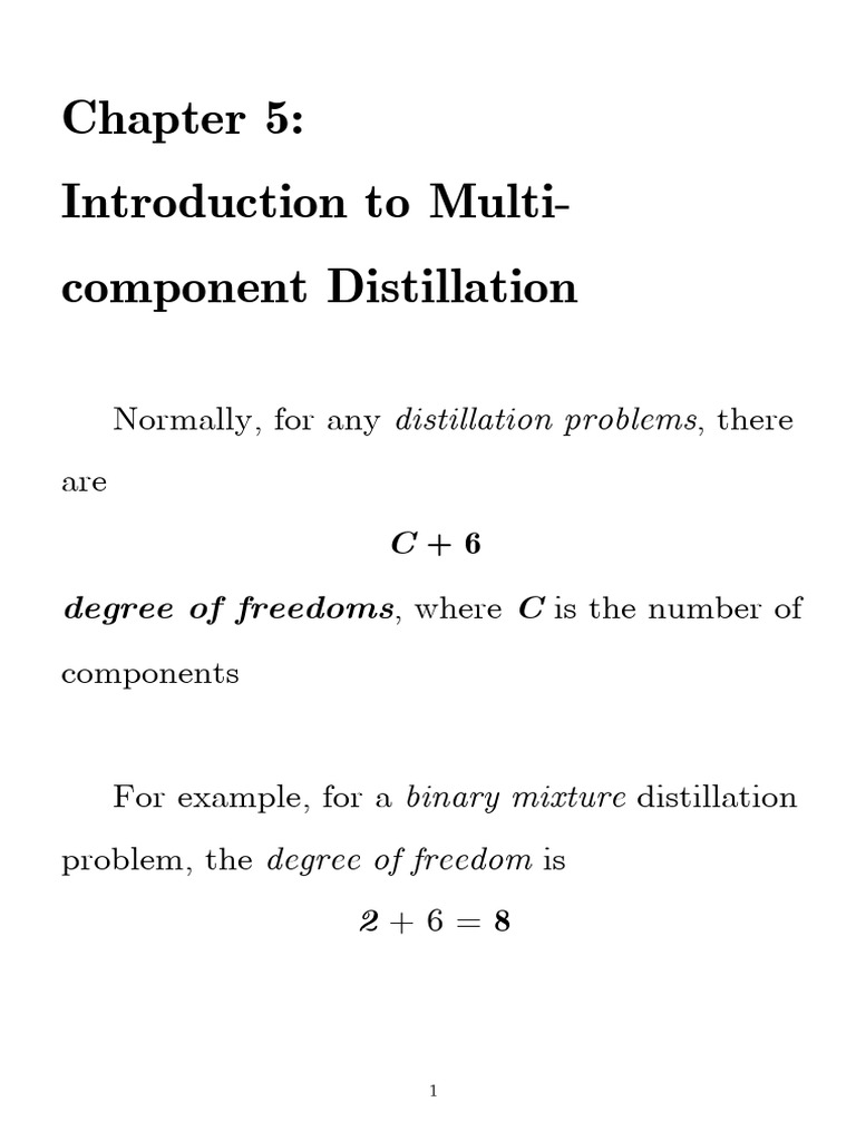 05 Introduction to Multi-component Distillation | PDF | Distillation ...