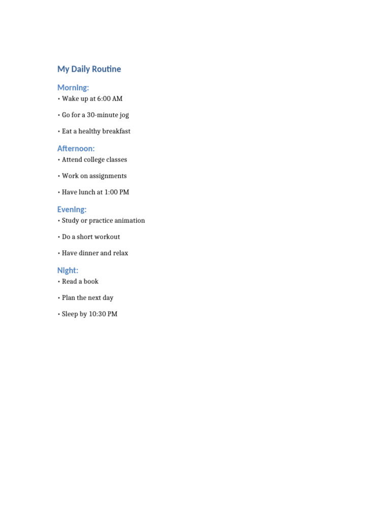 My Daily Routine | PDF