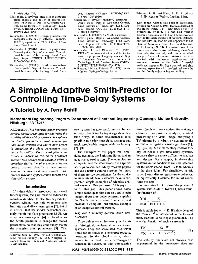 Smith Predictor | PDF | Automation | Mathematics