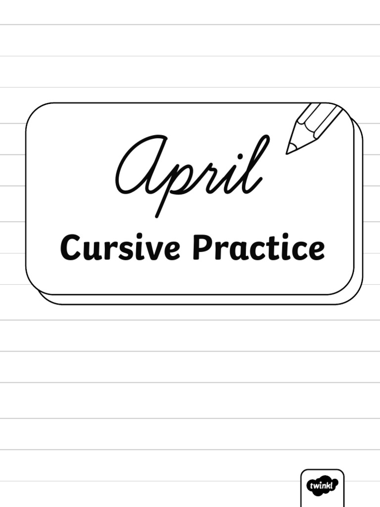 BW Fifth Grade April Cursive Practice Bundle | PDF