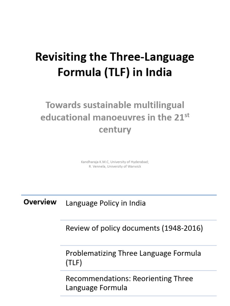 Revisiting the Three Language Formula in India Towards Sustainable ...