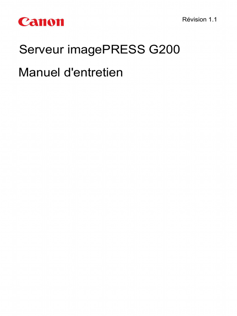 imagePRESS_Server_G200_SM_R1.1_181105 (1) | PDF | Serveur (Informatique ...