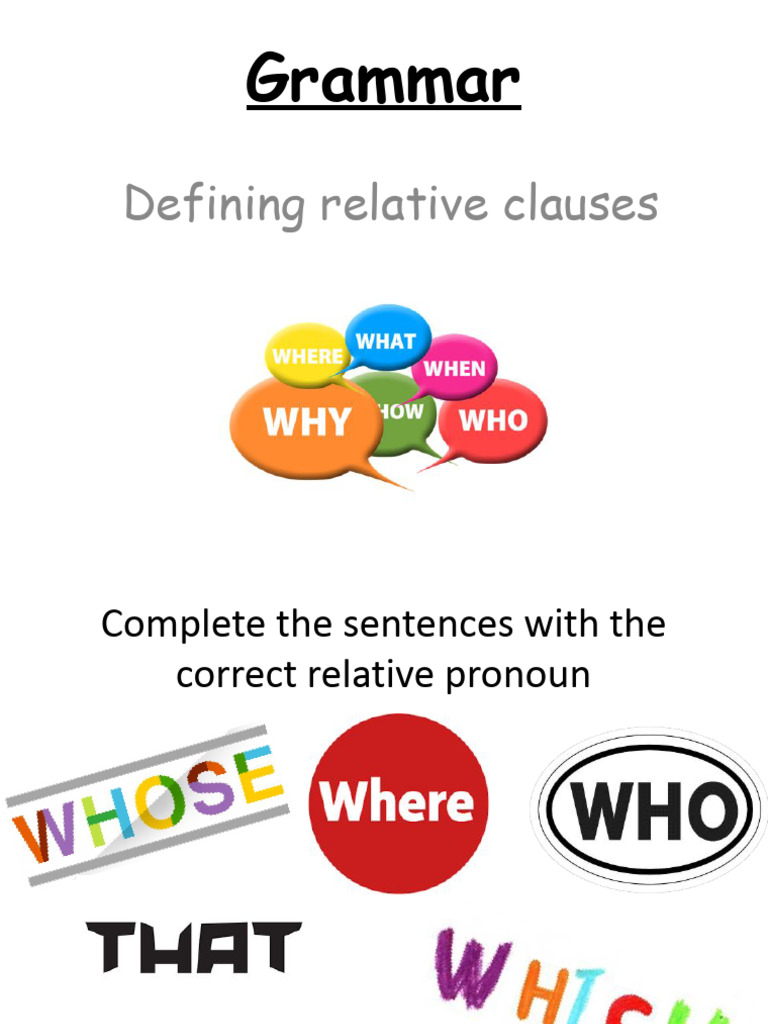 Defining relative clauses | PDF | Clause | Pronoun