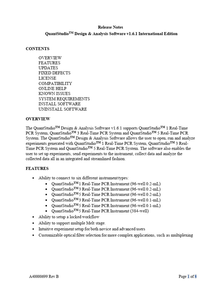 A40000699 RevB QuantStudio Design and Analysis Software Version 1 6 1 ...