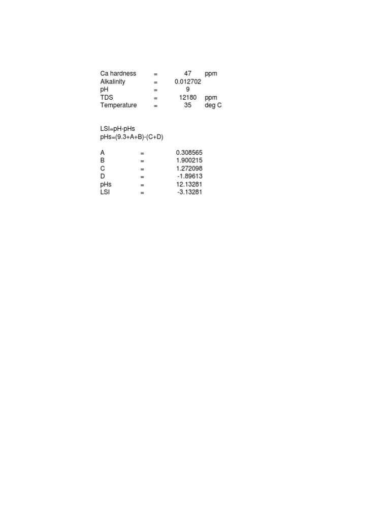 LSI Calculation PDF