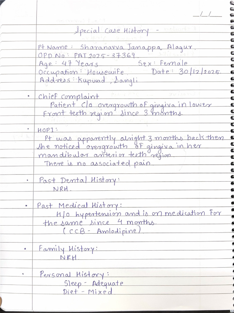 Special Case History | PDF