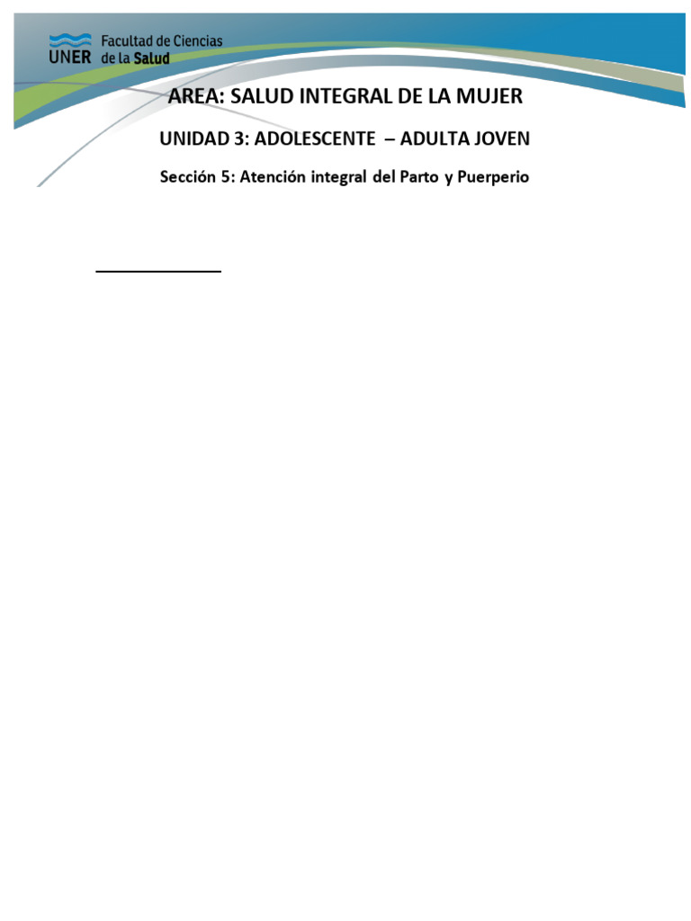UNIDAD 3.Sección 5. Atención Integral Del Parto y Puerperio | PDF ...