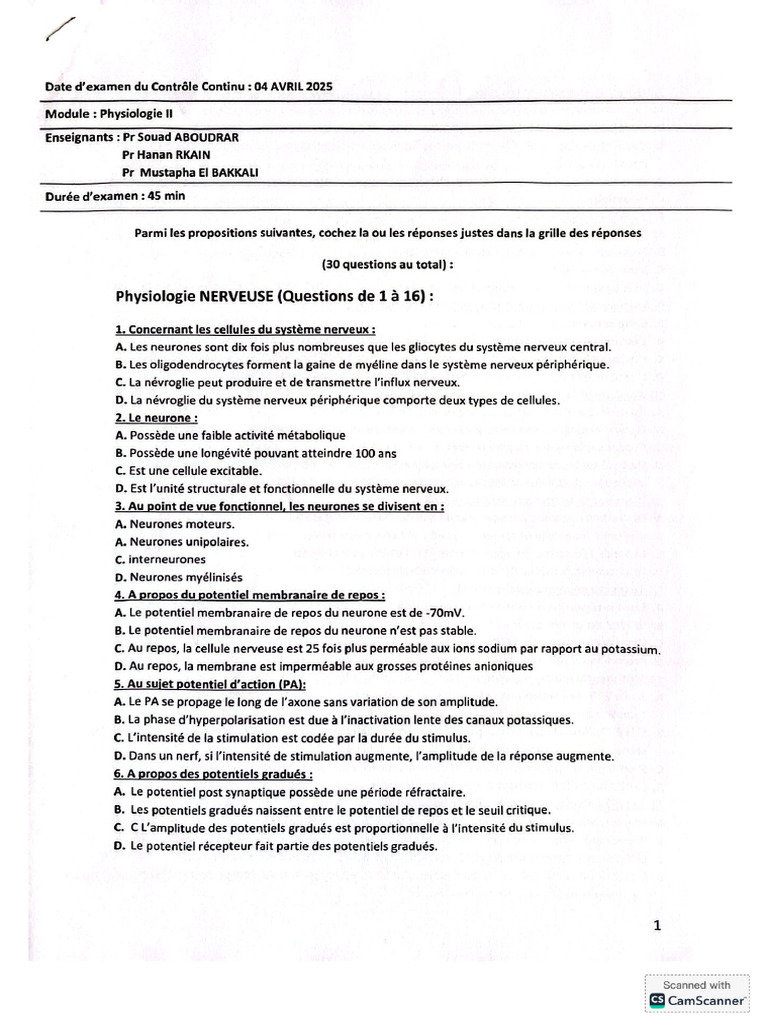 Physiologie II | PDF