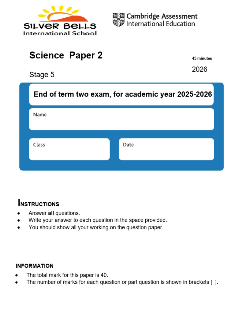 G5 Science Paper 2 EOT | PDF | Natural Satellite | Water