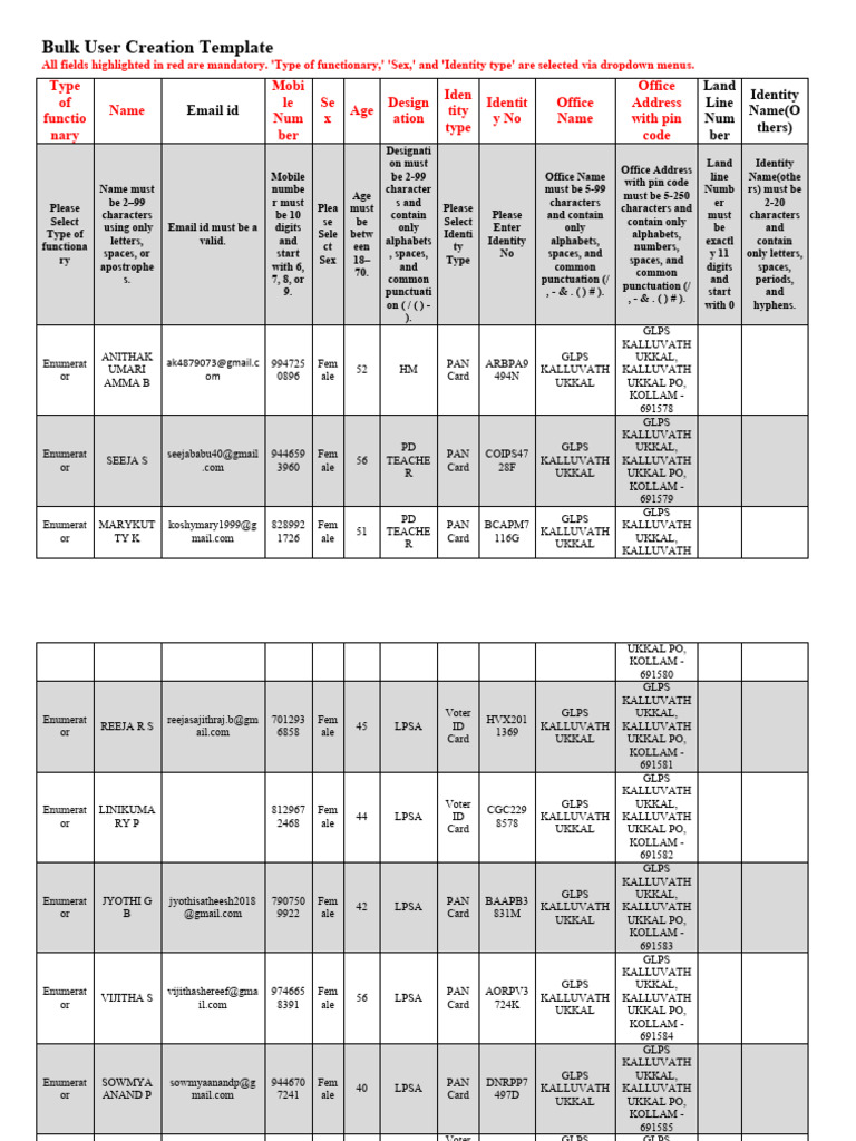 Bulk User Creation Template | PDF | Orthography | Graphemes
