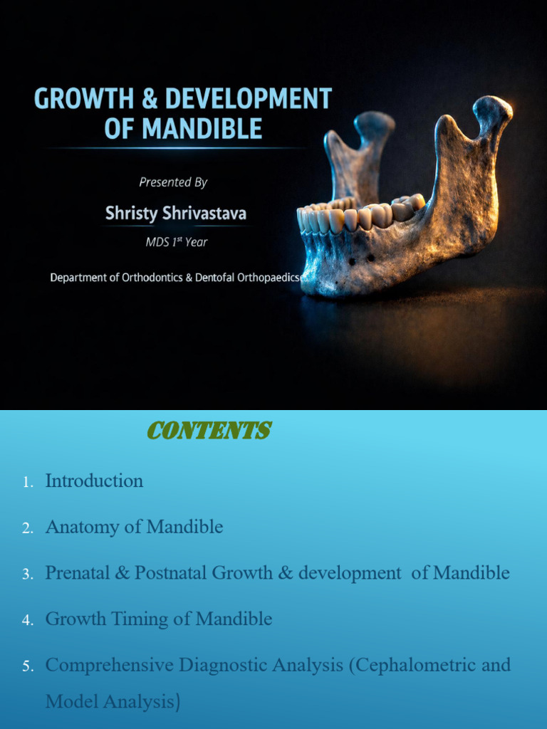 Growth and Development of Mandible | PDF