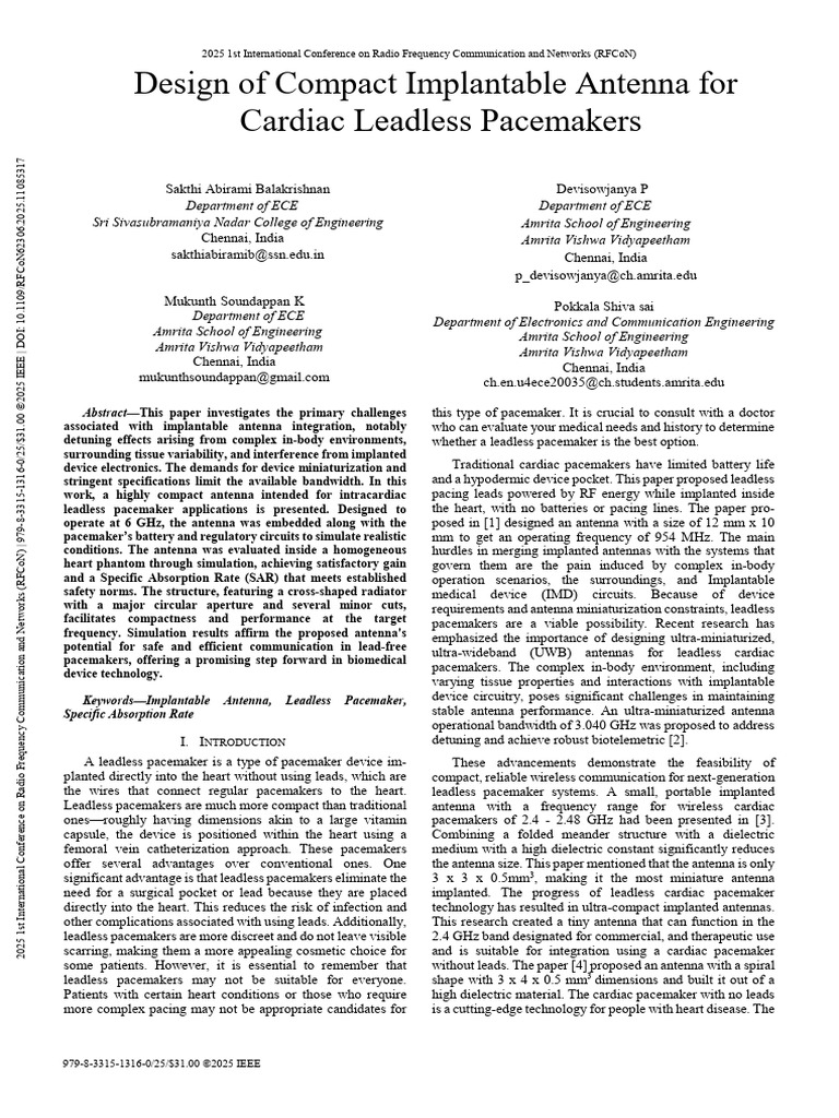 Design of Compact Implantable Antenna for Cardiac Leadless Pacemakers ...