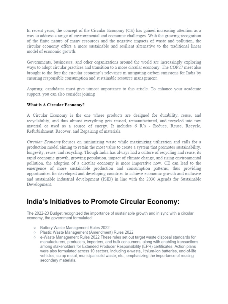 Circular Economy | PDF | Recycling | Reuse
