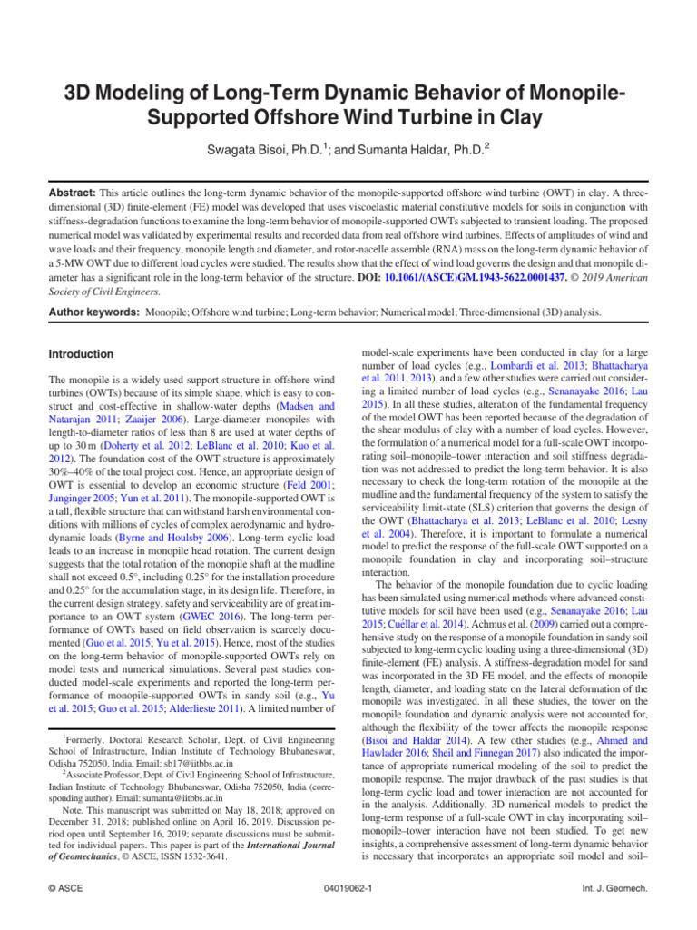 3D Modeling of Long-Term Dynamic Behavior of Monopile-Supported ...