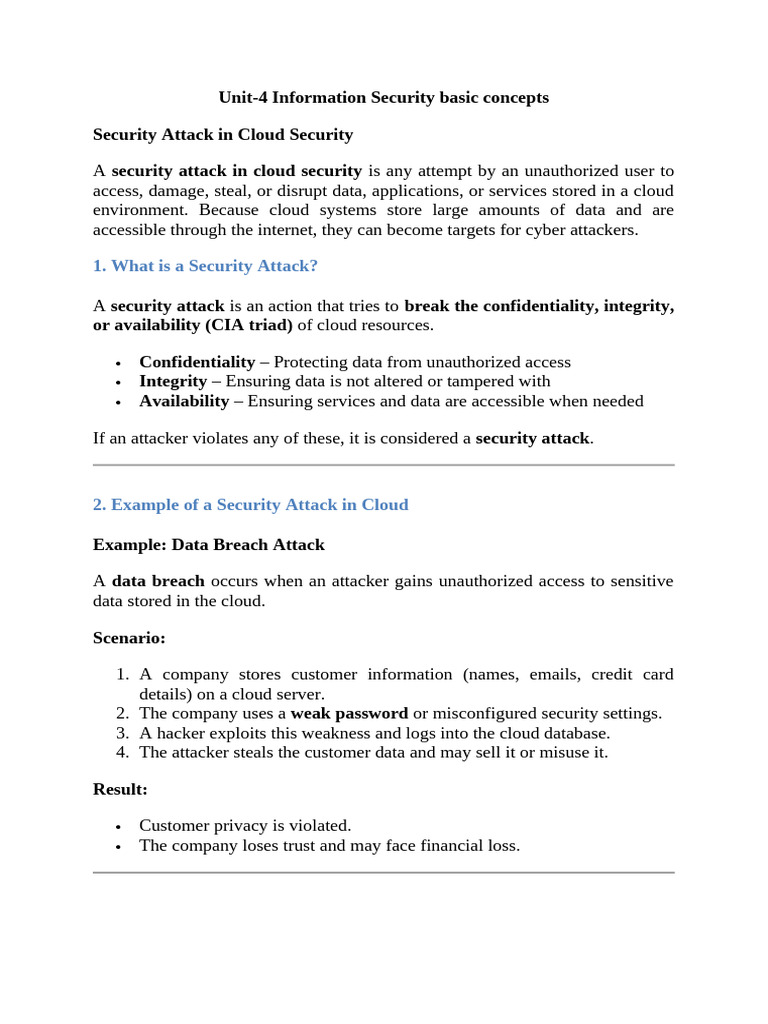 Cloud Security Unit 4 Notes | PDF | Security | Computer Security