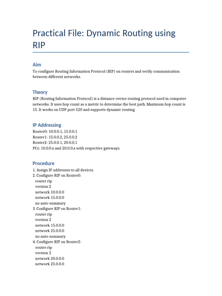RIP Practical File | PDF