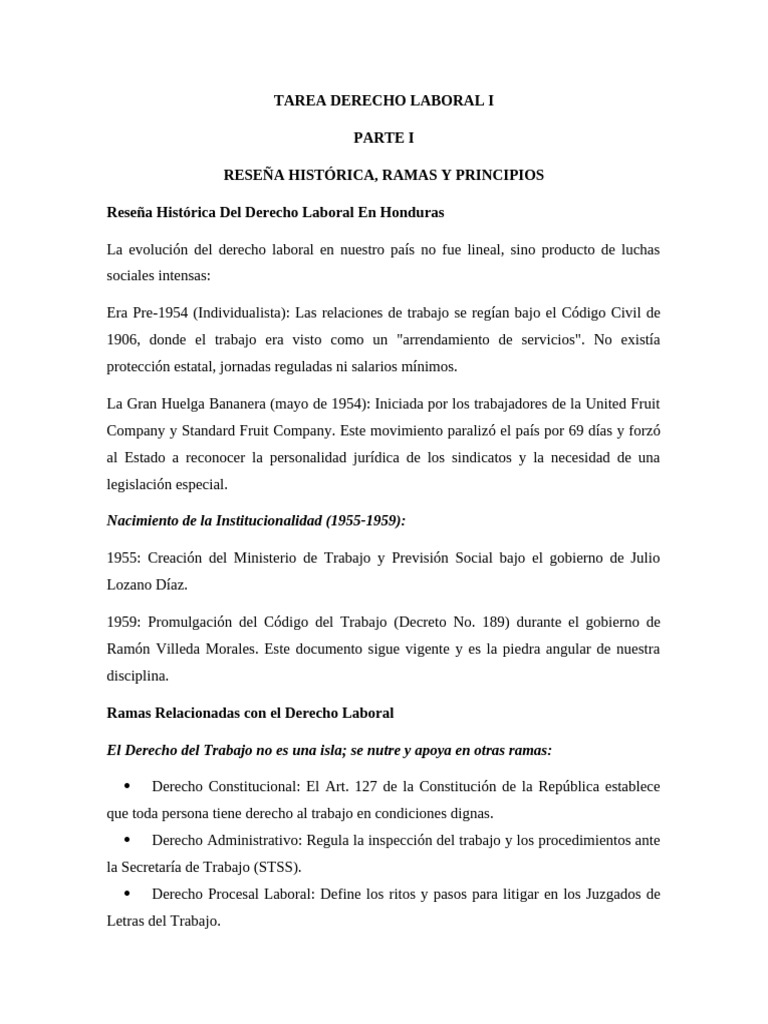 Derecho Laboral Reseña Historica y Tabla de Salarios | PDF | Derecho ...
