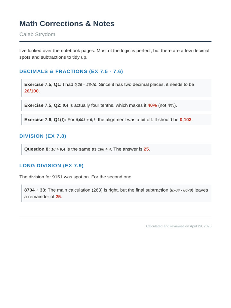 Caleb Strydom Math Notes | PDF